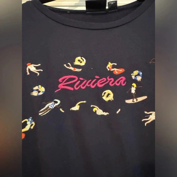 NWT Maeve Rivera Short Sleeve Sweatshirt Size Large - Picture 3 of 5